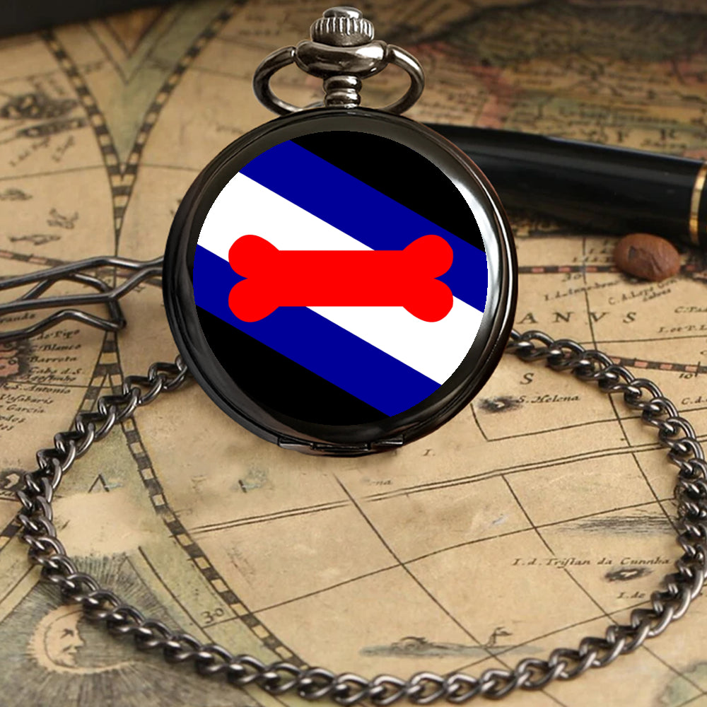 Pup Play Fetish Pride Flag Round Pocket Watch
