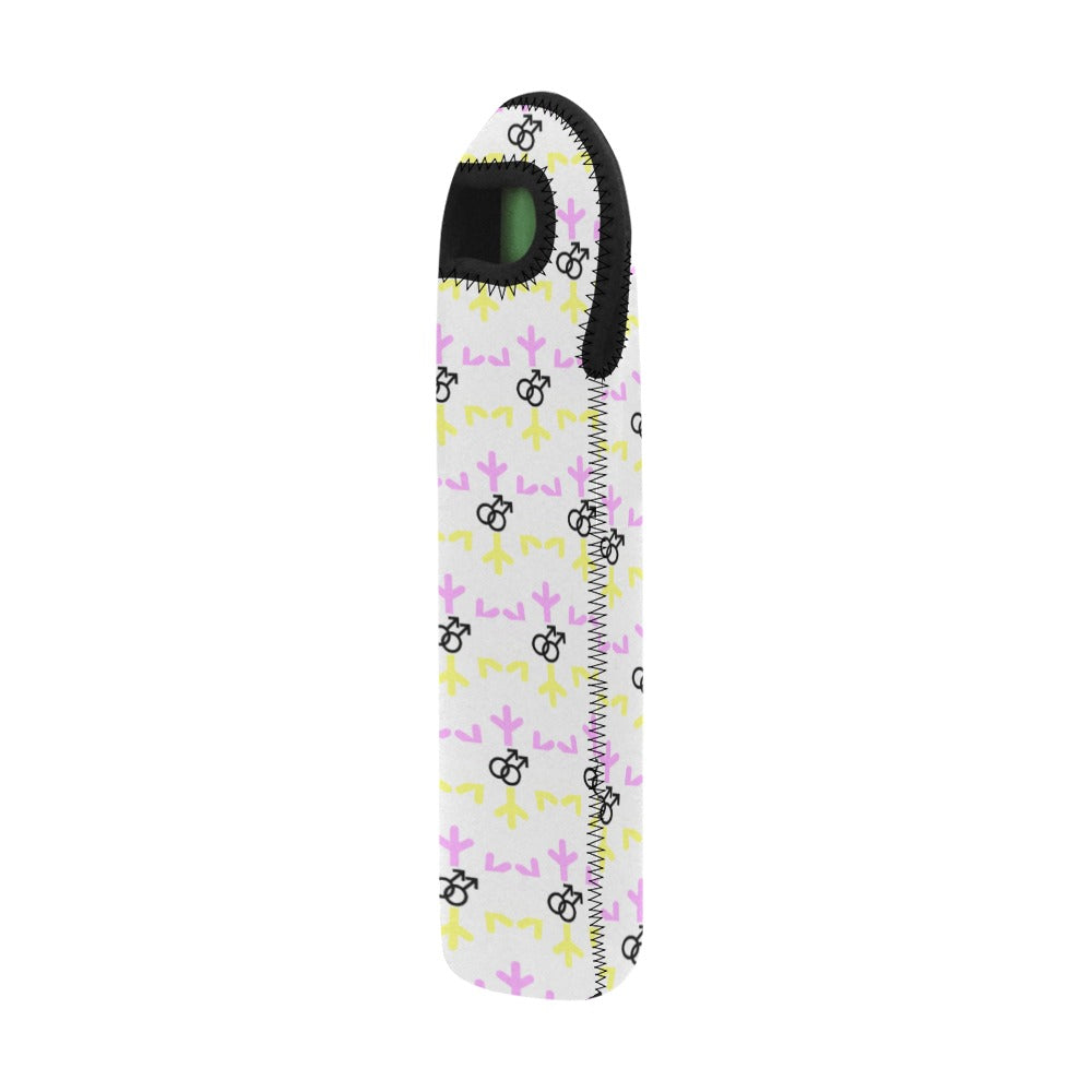 Twink Pride Flag Snowflake Neoprene Wine Bag Neoprene Wine Bag