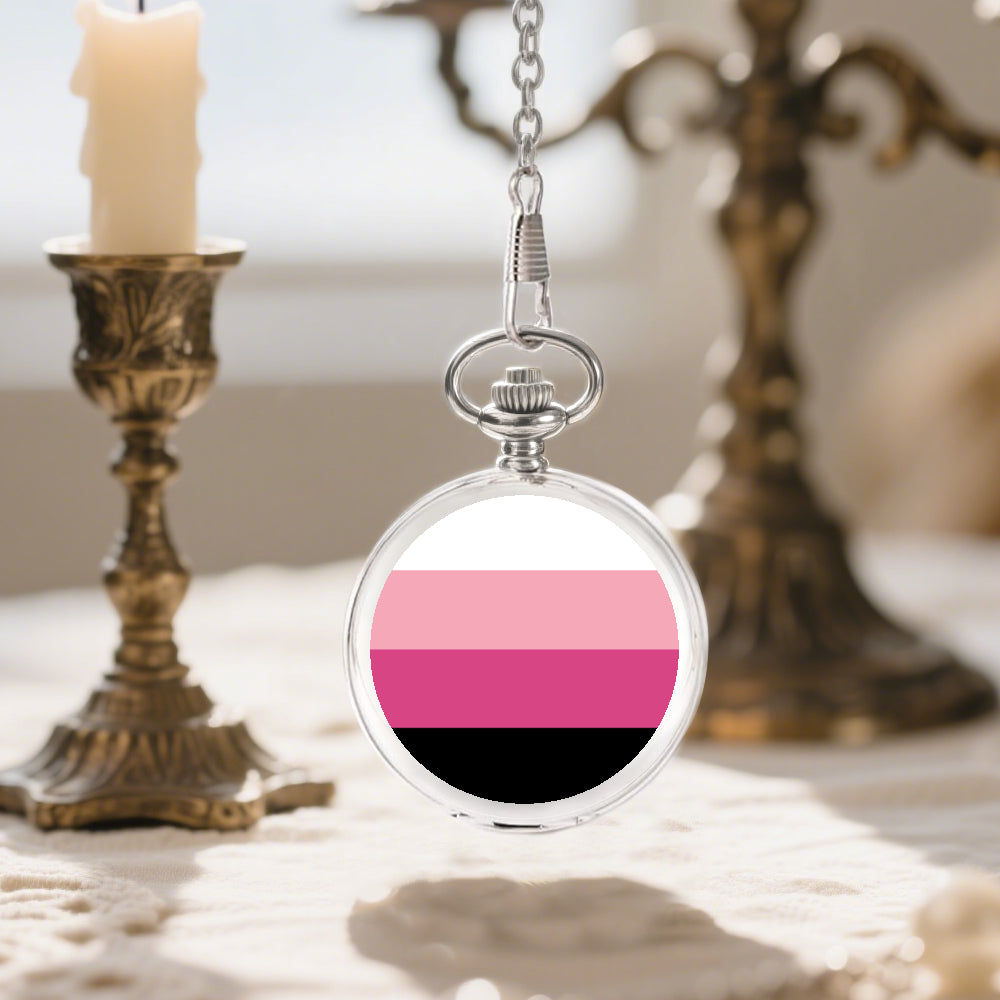 Transfeminine Pride Flag Round Pocket Watch