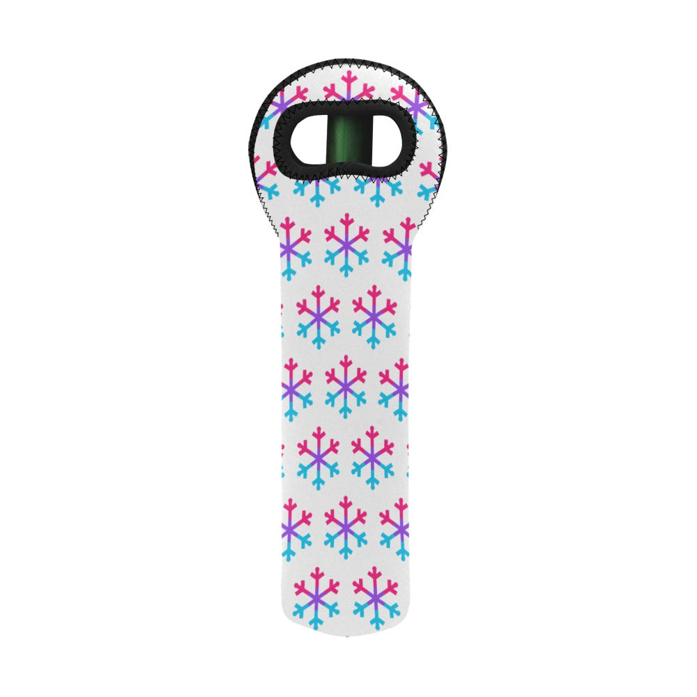 Androgyne Pride Flag Snowflake Neoprene Wine Bag