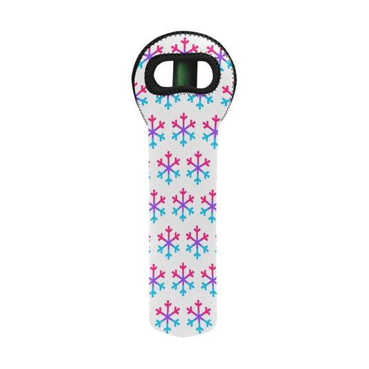 Androgyne Pride Flag Snowflake Neoprene Wine Bag