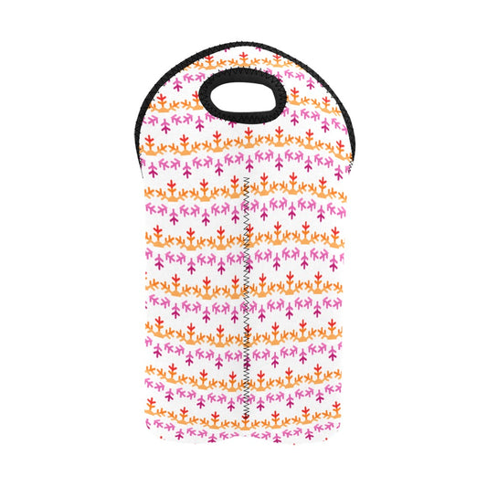 Lesbian Pride Flag Snowflake 2-Bottle Neoprene Wine Bag