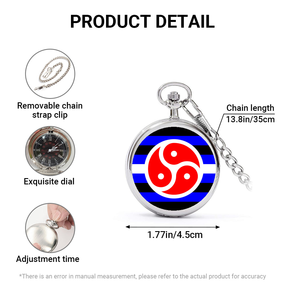 BDSM Fetish Pride Flag Round Pocket Watch