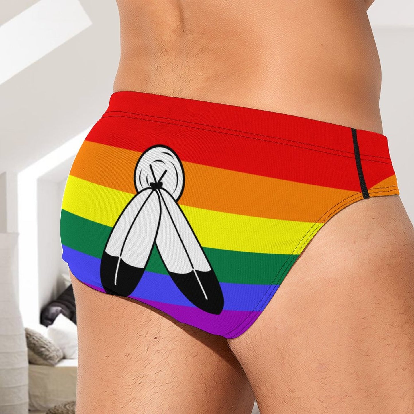 Two-Spirit Pride Flag Briefs – Traditional Masculine Cut