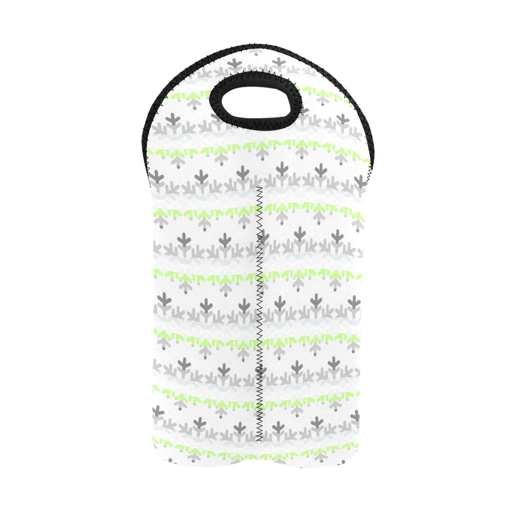 Demiagender Pride Flag Snowflake 2-Bottle Neoprene Wine Bag