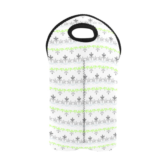 Demiagender Pride Flag Snowflake 2-Bottle Neoprene Wine Bag