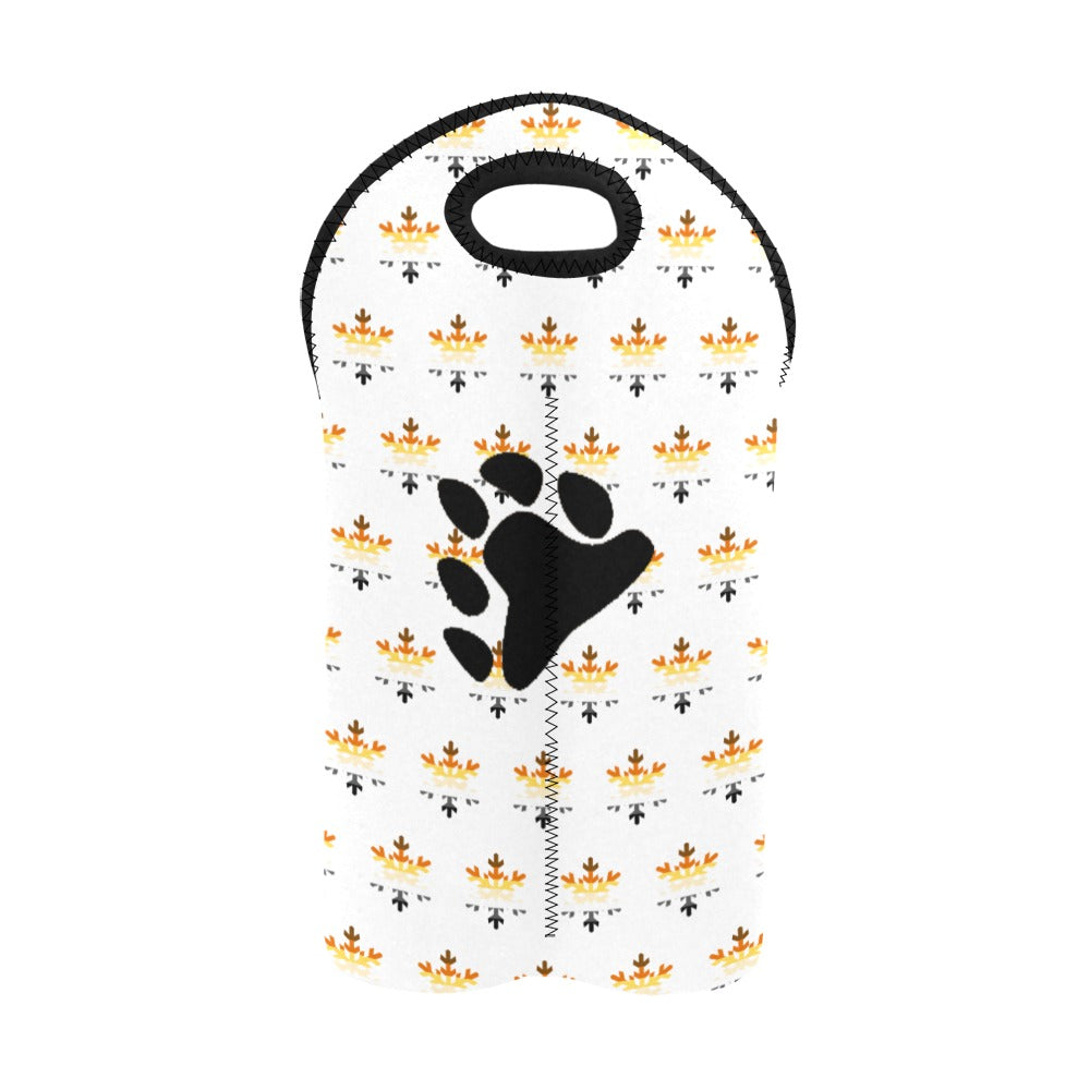 Bear Pride Flag Snowflake 2-Bottle Neoprene Wine Bag