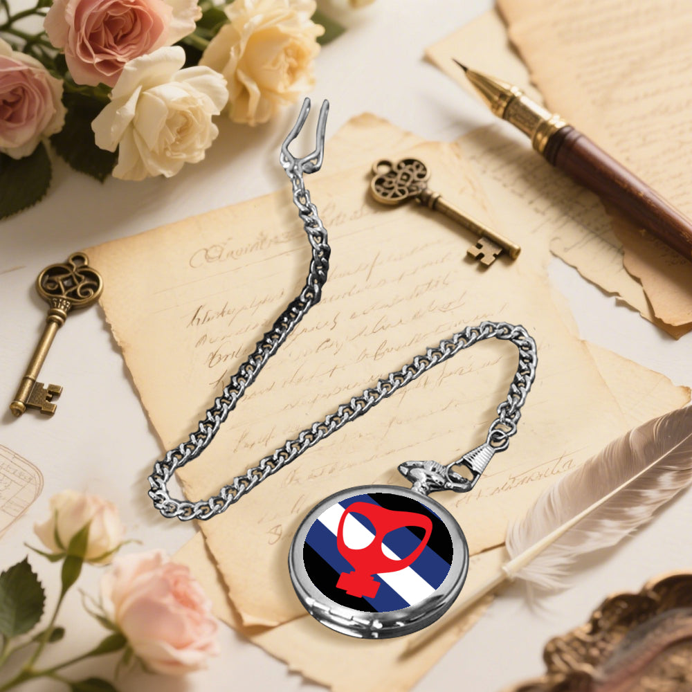 Mask Fetish Pride Flag Round Pocket Watch