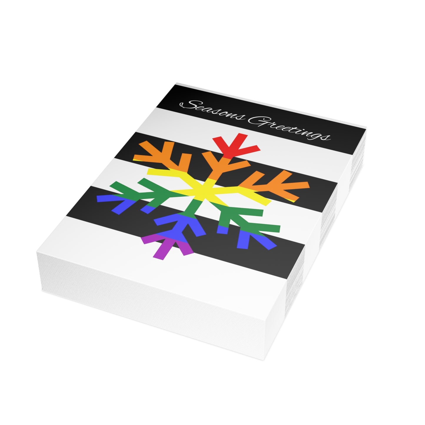 Ally Pride Flag Snowflake Greeting Cards