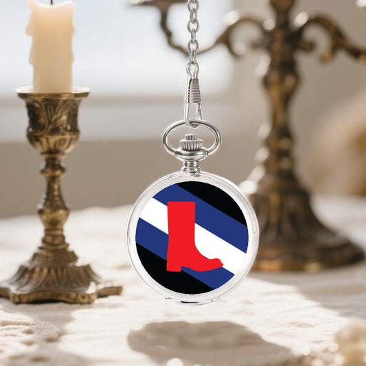 Boot Fetish Pride Flag Round Pocket Watch