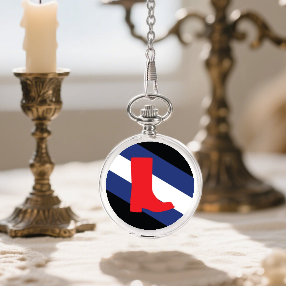 Boot Fetish Pride Flag Round Pocket Watch