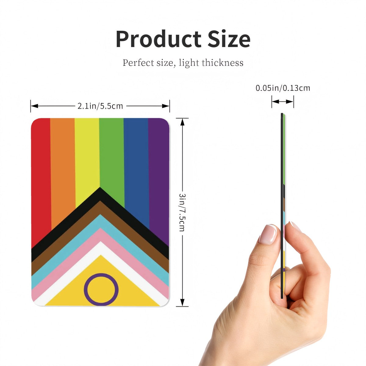 Inclusive Progress Pride Flag Rectangle Magnet