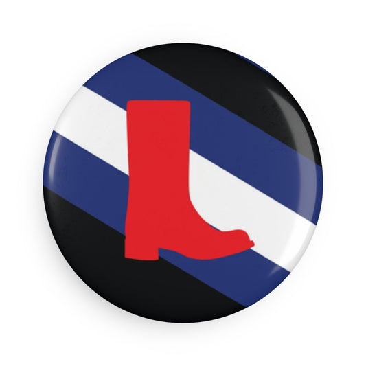 Boot Fetish Pride Flag Round Button Magnet