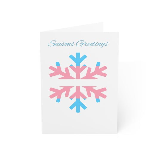 Transgender Pride Flag Snowflake Seasonal Greeting Cards