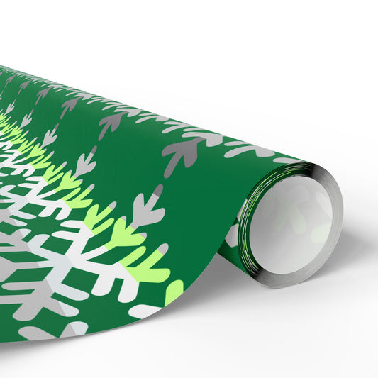 Demiagender Pride Flag Snowflake Wrapping Paper - Multiple Sizes/Finishes