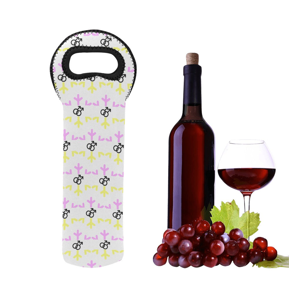 Twink Pride Flag Snowflake Neoprene Wine Bag Neoprene Wine Bag