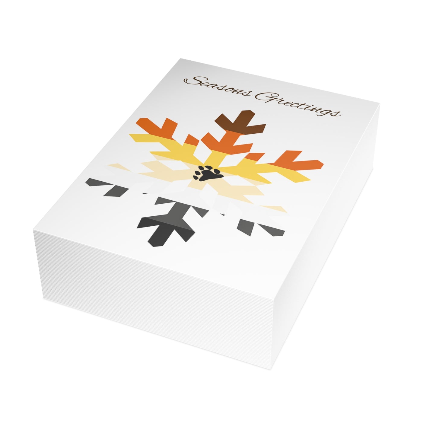 Bear Pride Flag Snowflake Greeting Cards
