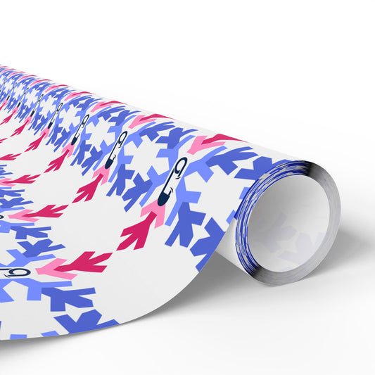 ABDL Pride Flag Snowflake Wrapping Paper - Multiple Sizes/Finishes