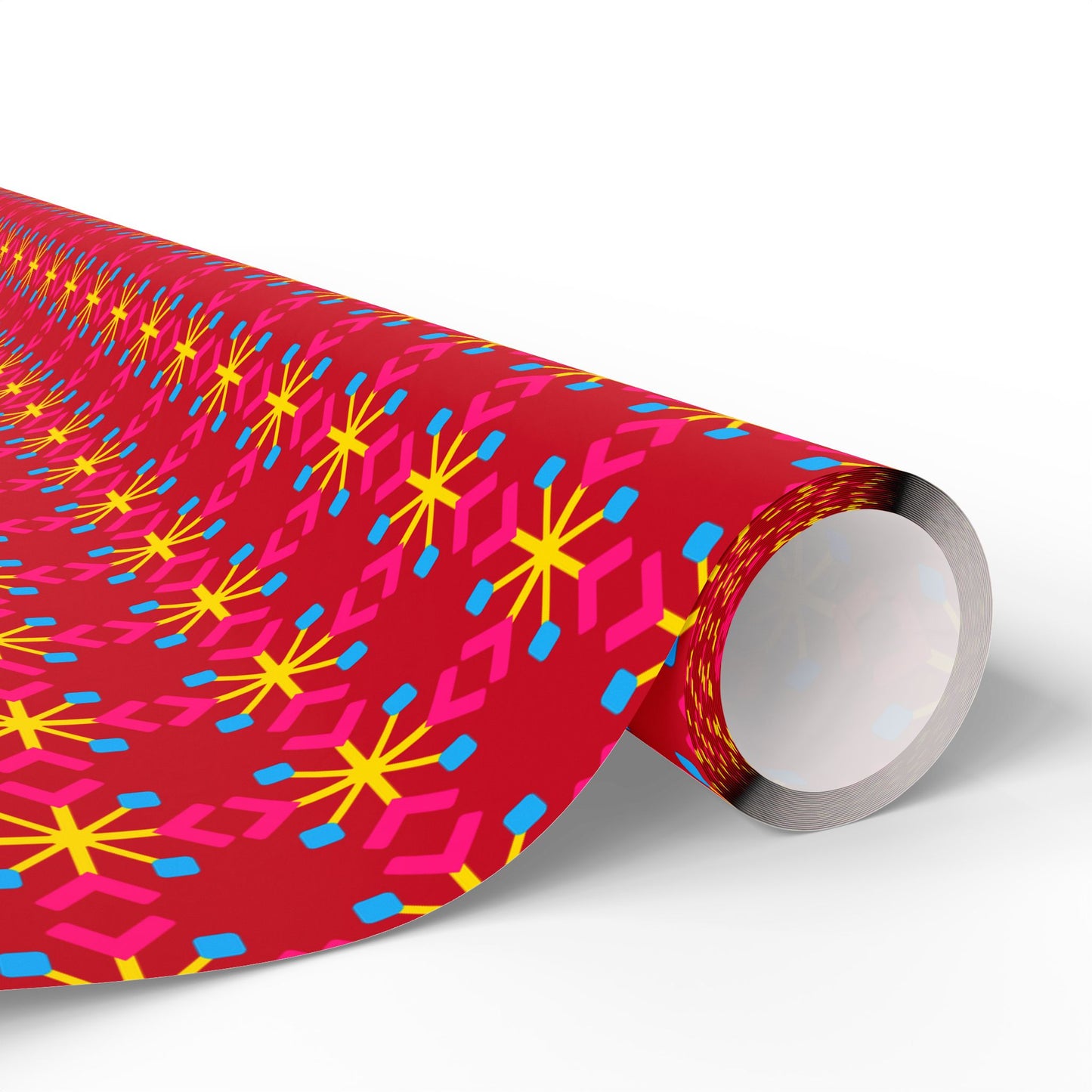 Pansexual Pride Flag Snowflake Wrapping Paper - Multiple Sizes/Finishes