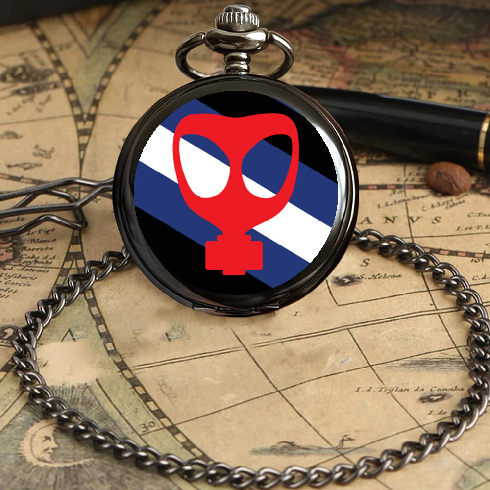 Mask Fetish Pride Flag Round Pocket Watch