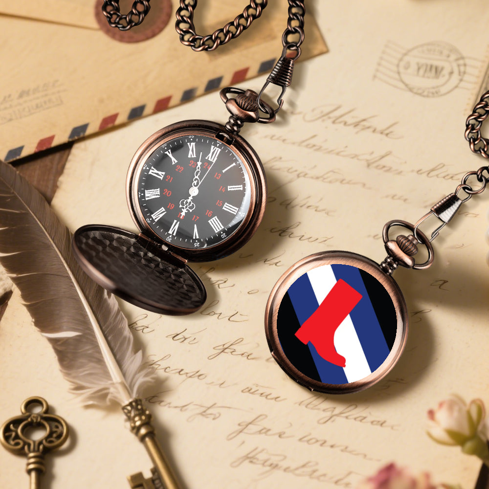 Boot Fetish Pride Flag Round Pocket Watch