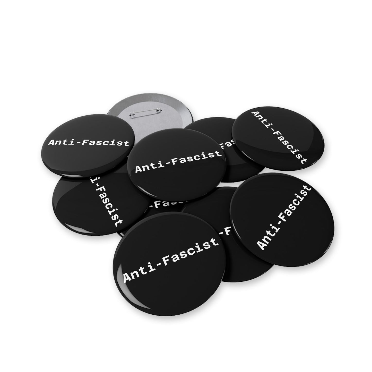 Anti-Fascist Round Pins - Multiple Sizes