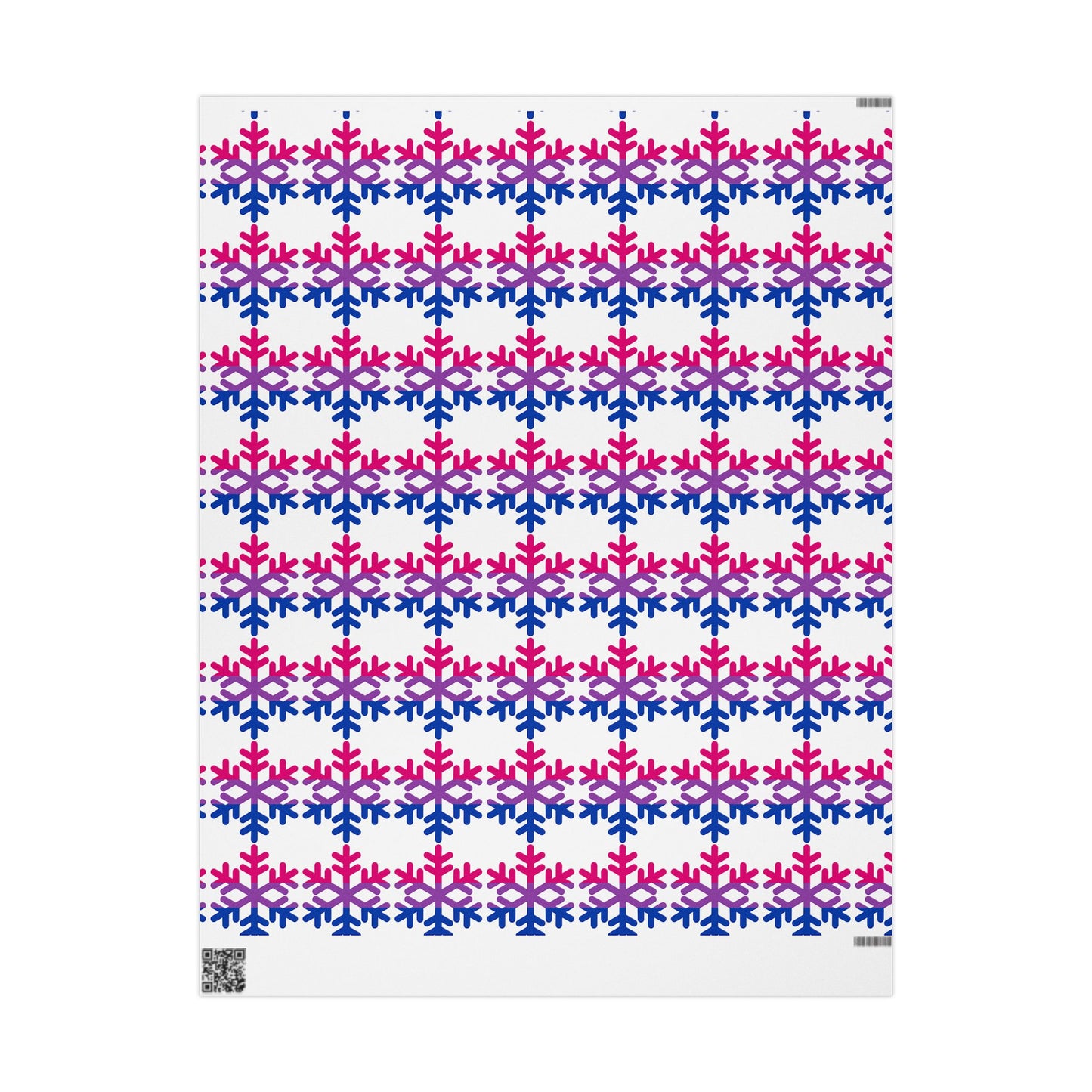 Bisexual Pride Flag Snowflake Wrapping Paper - Multiple Sizes/Finishes