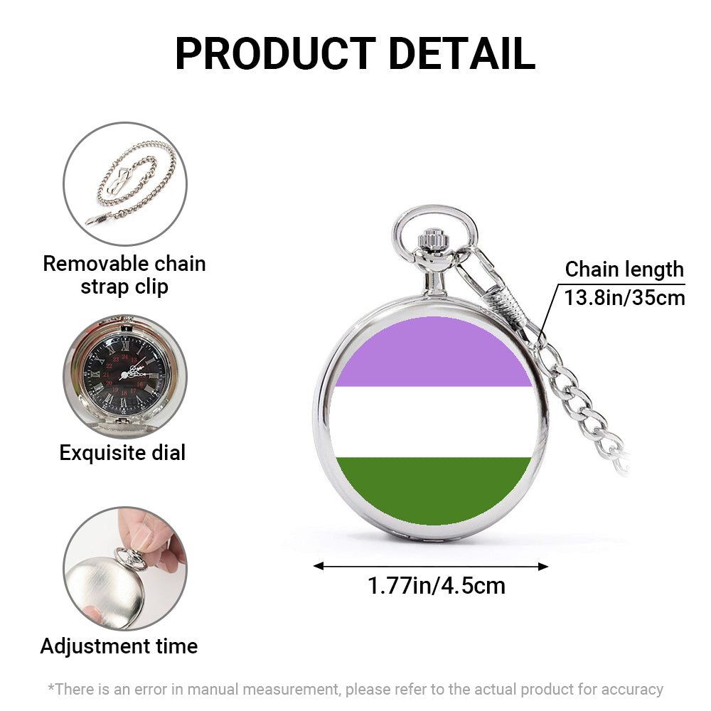 Genderqueer Pride Flag Round Pocket Watch