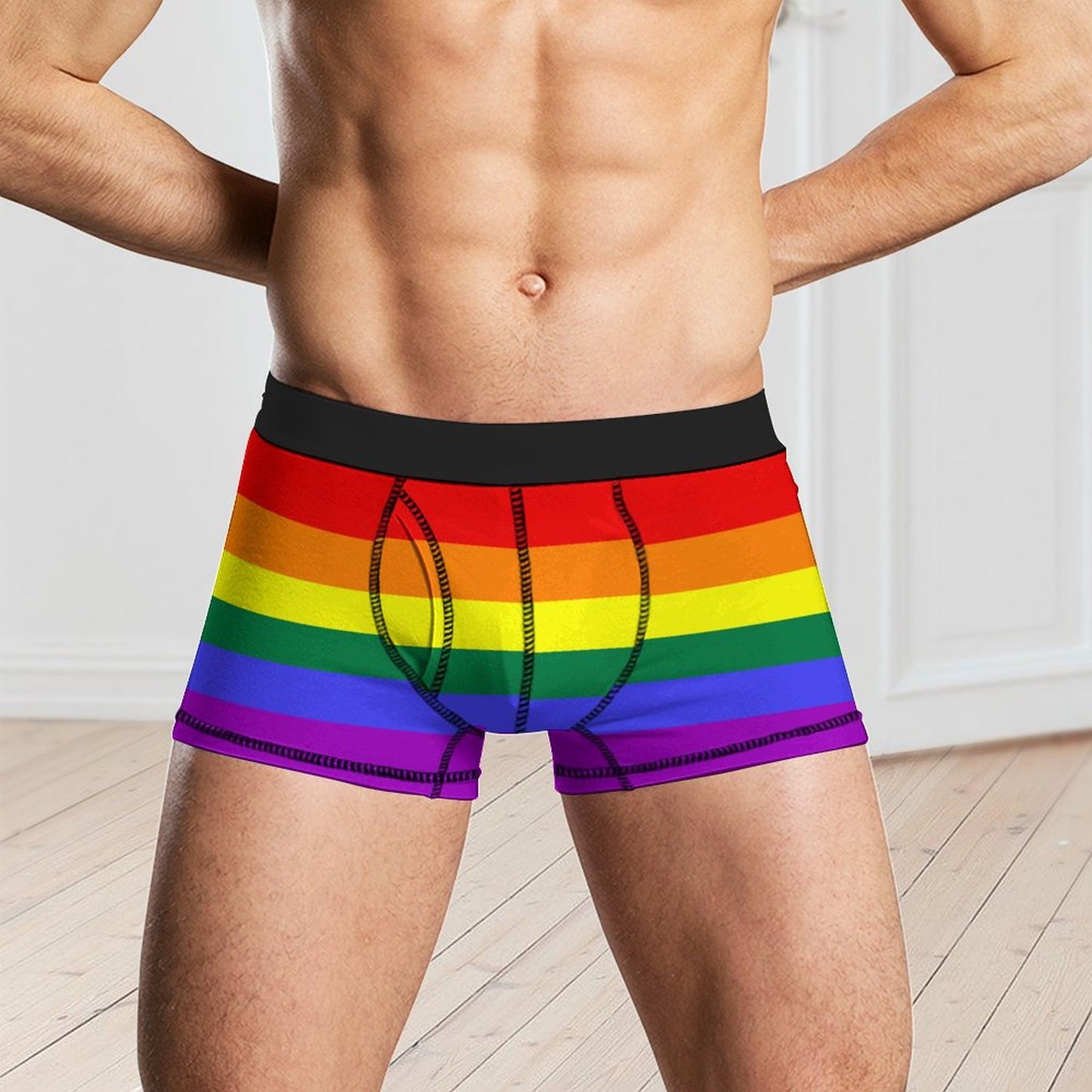 Rainbow Pride Flag Trunks - Traditional Masculine Cut