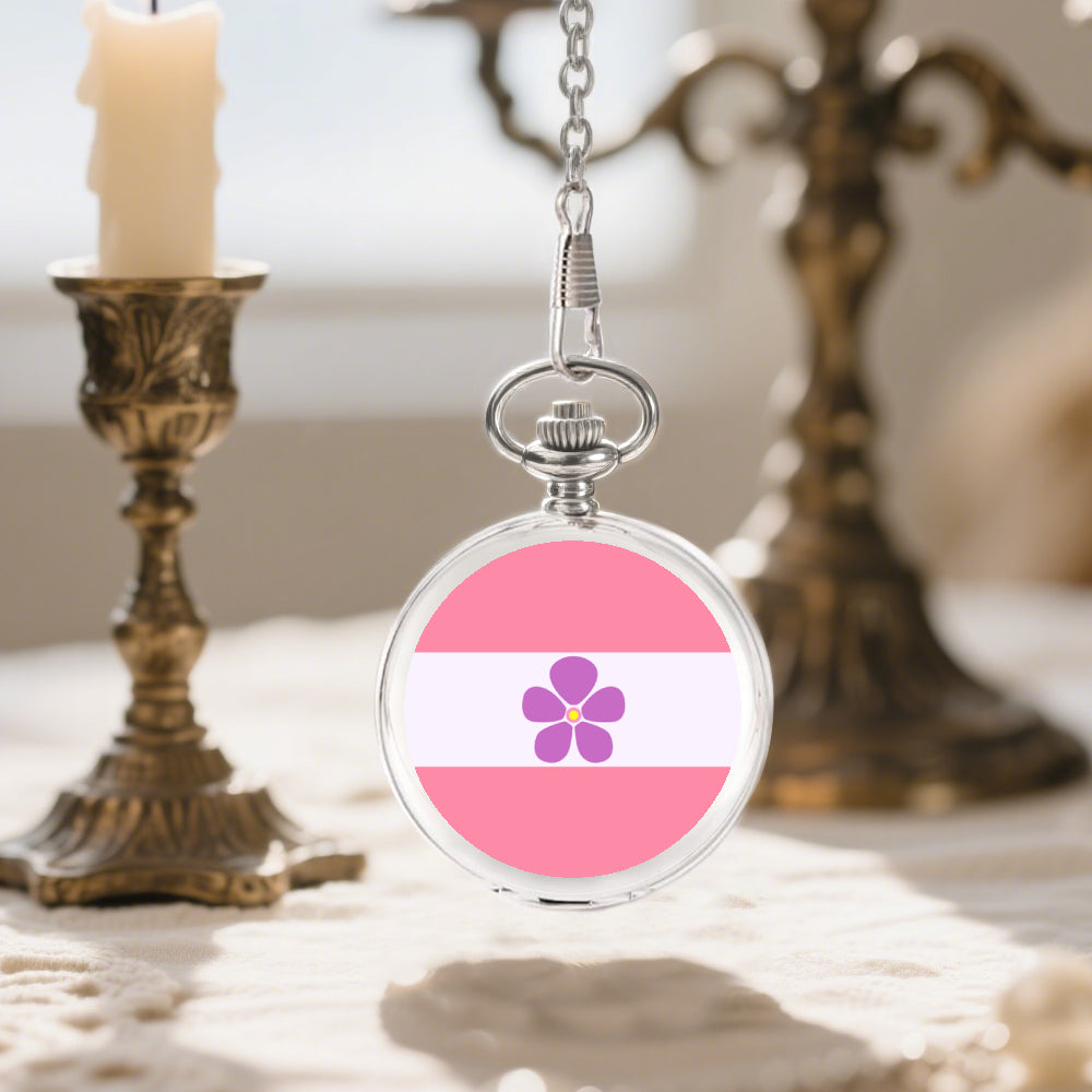 Sapphic Pride Flag Round Pocket Watch