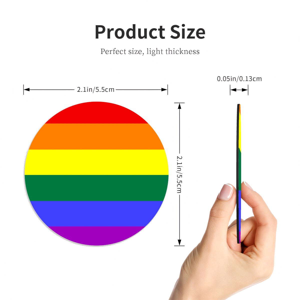 Rainbow Pride Flag Round Magnet