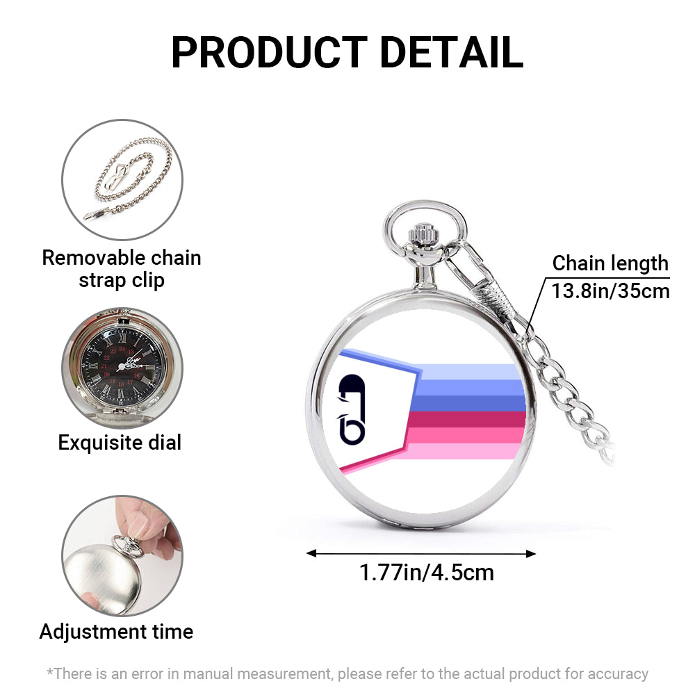 ABDL Pride Flag Round Pocket Watch