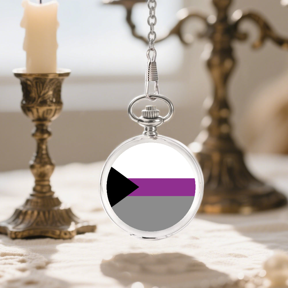 Demisexual Pride Flag Round Pocket Watch