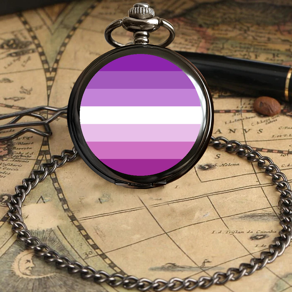 Femme Pride Flag Round Pocket Watch