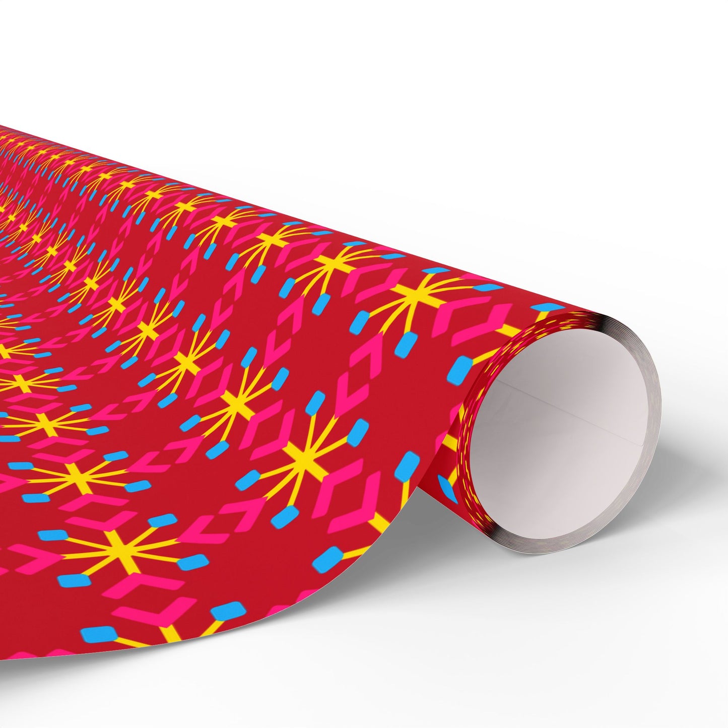 Pansexual Pride Flag Snowflake Wrapping Paper - Multiple Sizes/Finishes