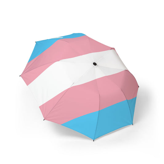 Transgender Pride Flag Semi-Automatic Foldable Umbrella