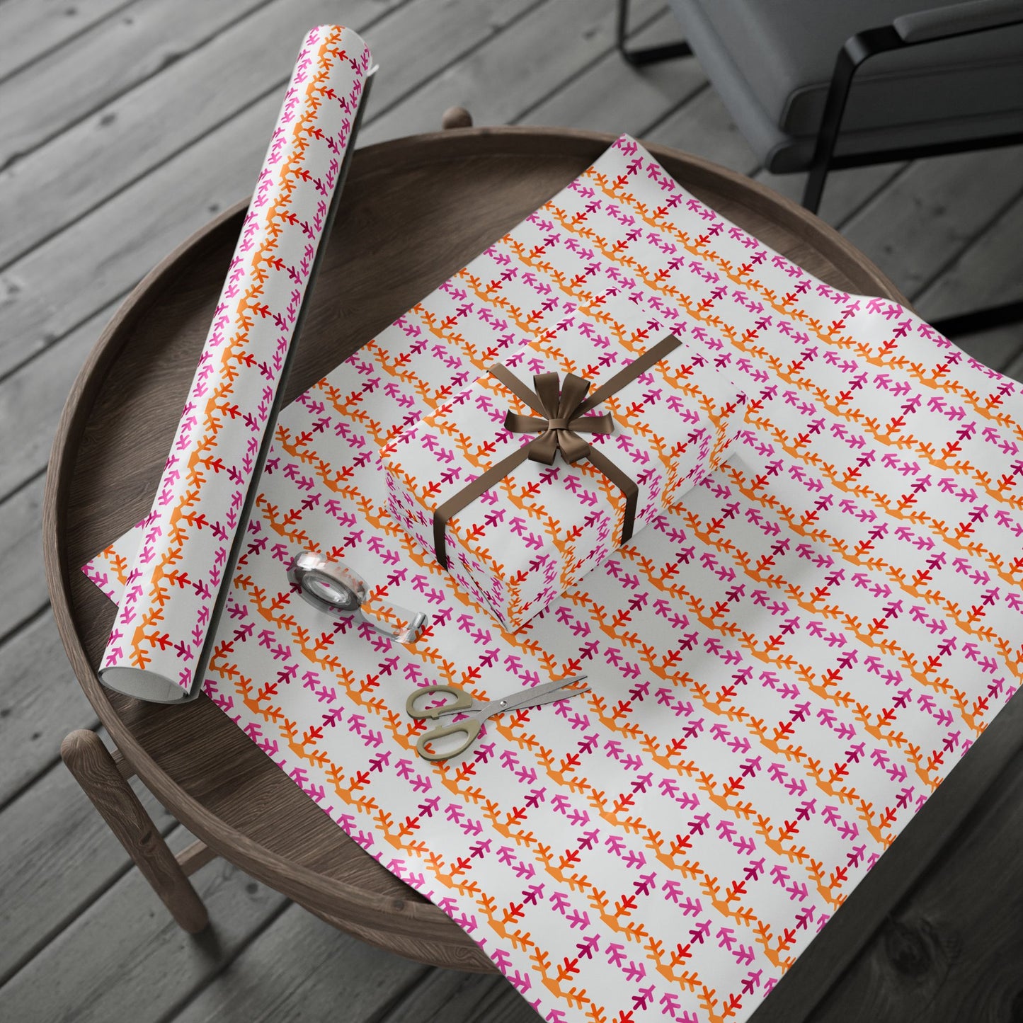 Lesbian Pride Flag Snowflake Wrapping Paper - Multiple Sizes/Finishes