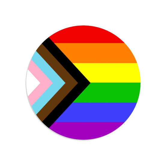 Progressive Pride Flag Round Magnet