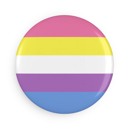 Bigender Pride Flag Round Button Magnet