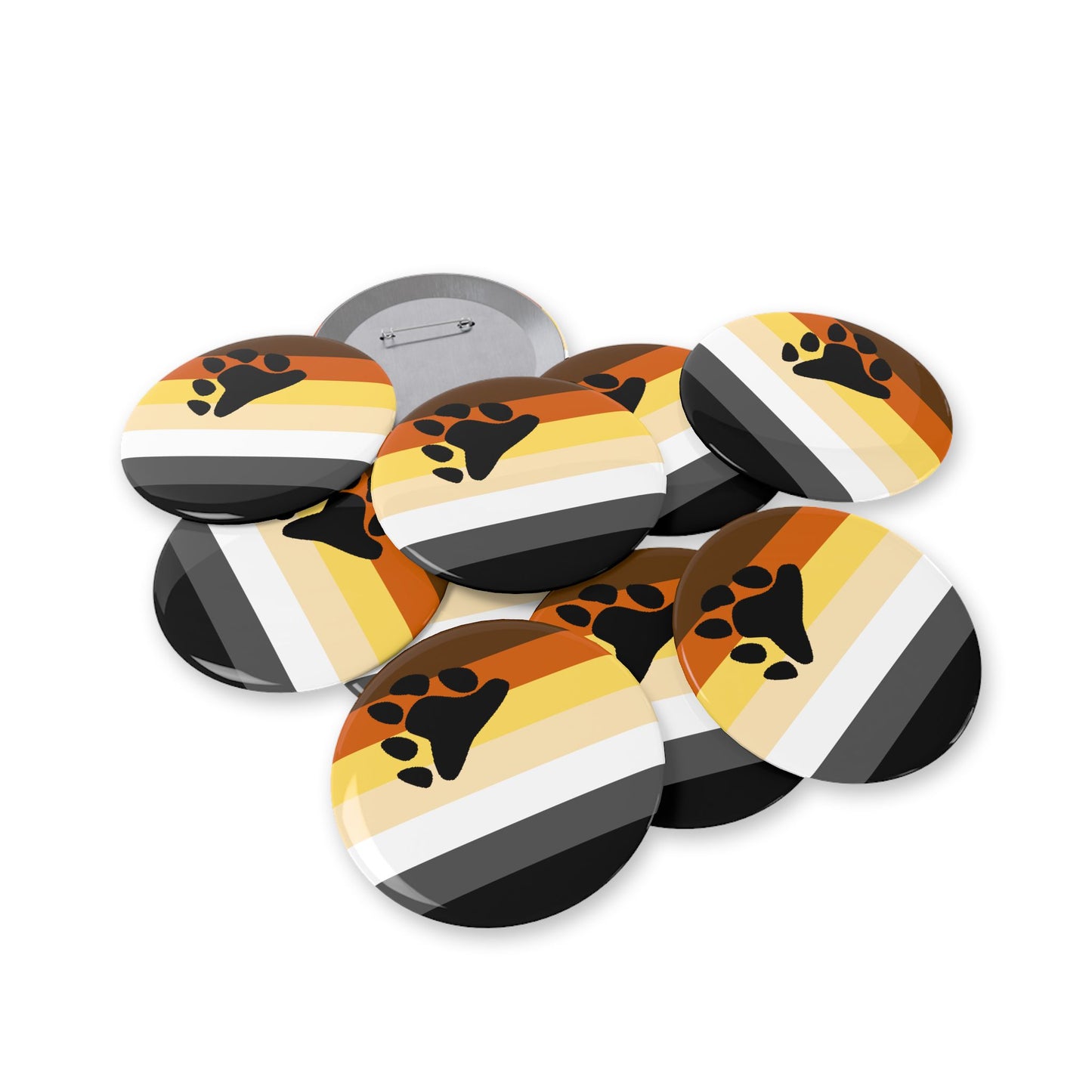 Bear Pride Flag Round Pins - Multiple Sizes