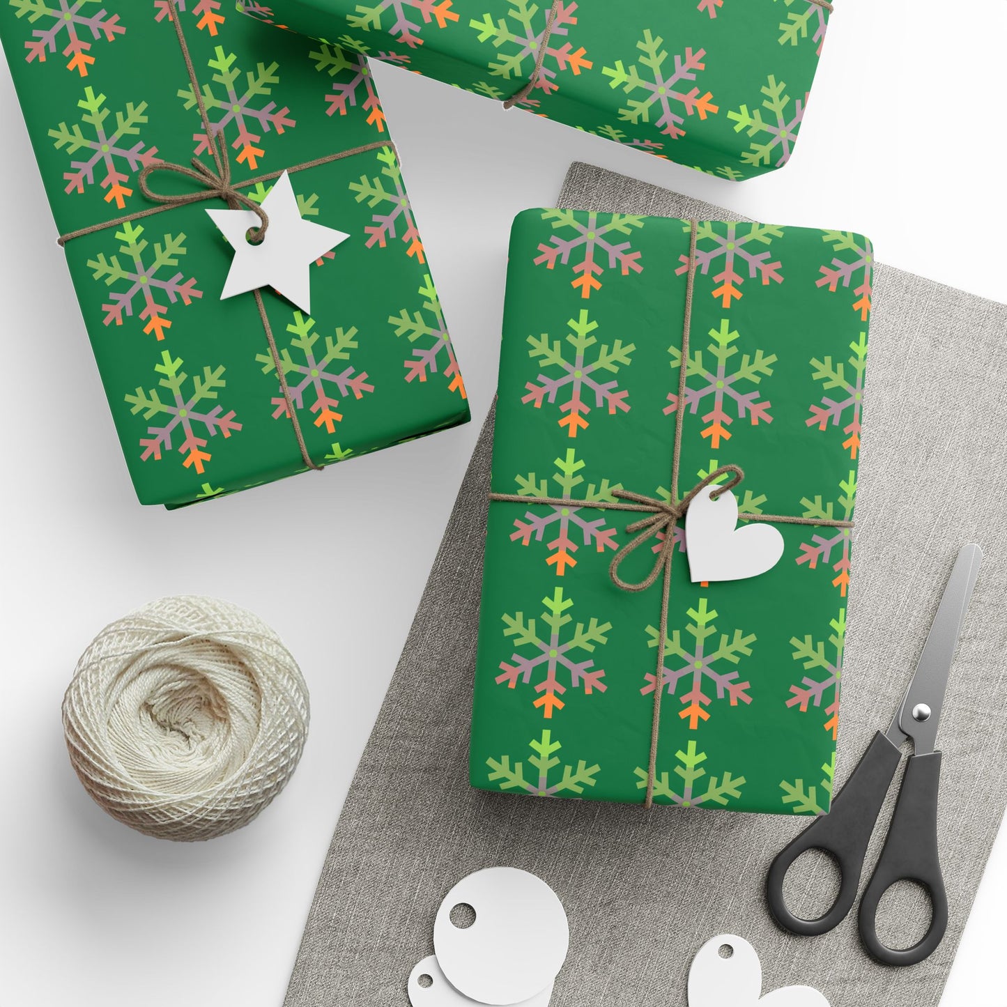 Aliagender Pride Flag Snowflake Wrapping Paper - Multiple Sizes/Finishes