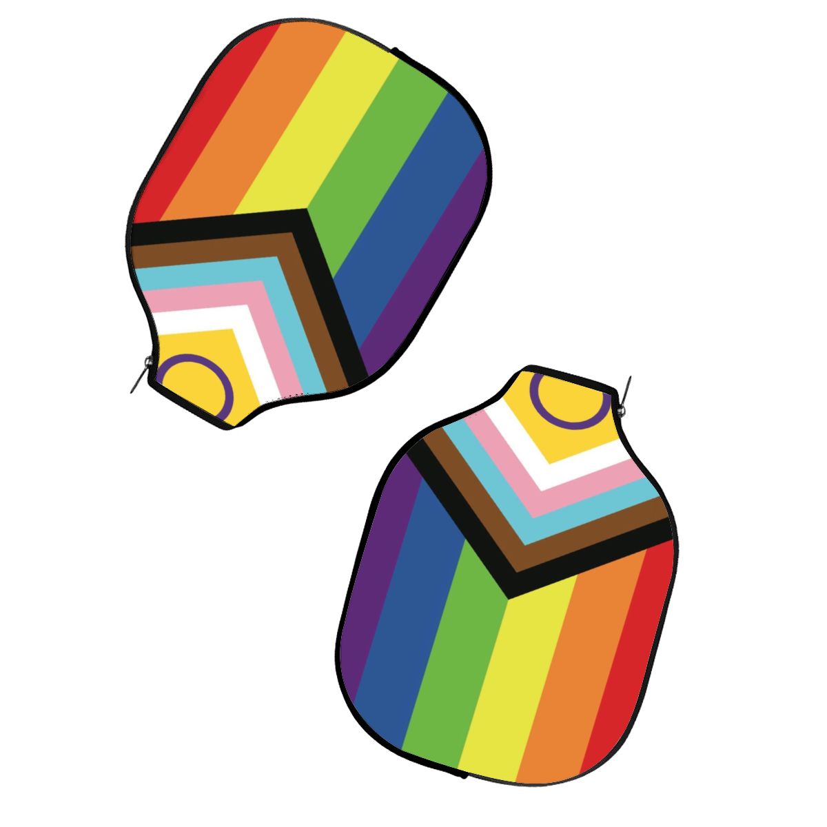 Inclusive Progress Pride Flag Pickleball Paddle Cover