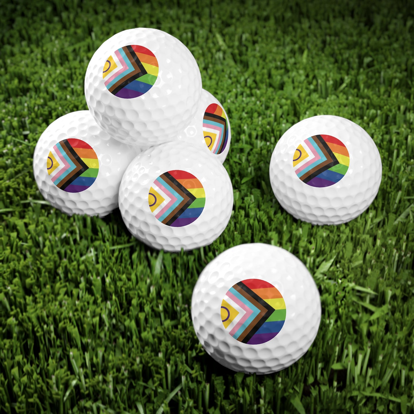 Inclusive Rainbow Pride Flag Golf Balls, 6 pcs