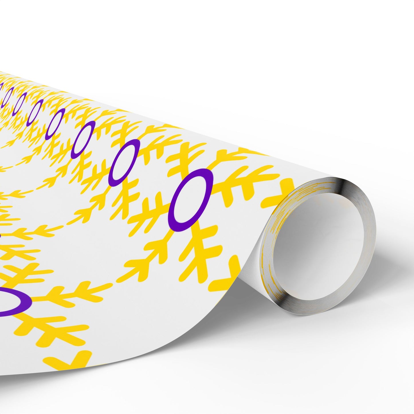 Intersex Pride Flag Snowflake Wrapping Paper - Multiple Sizes/Finishes