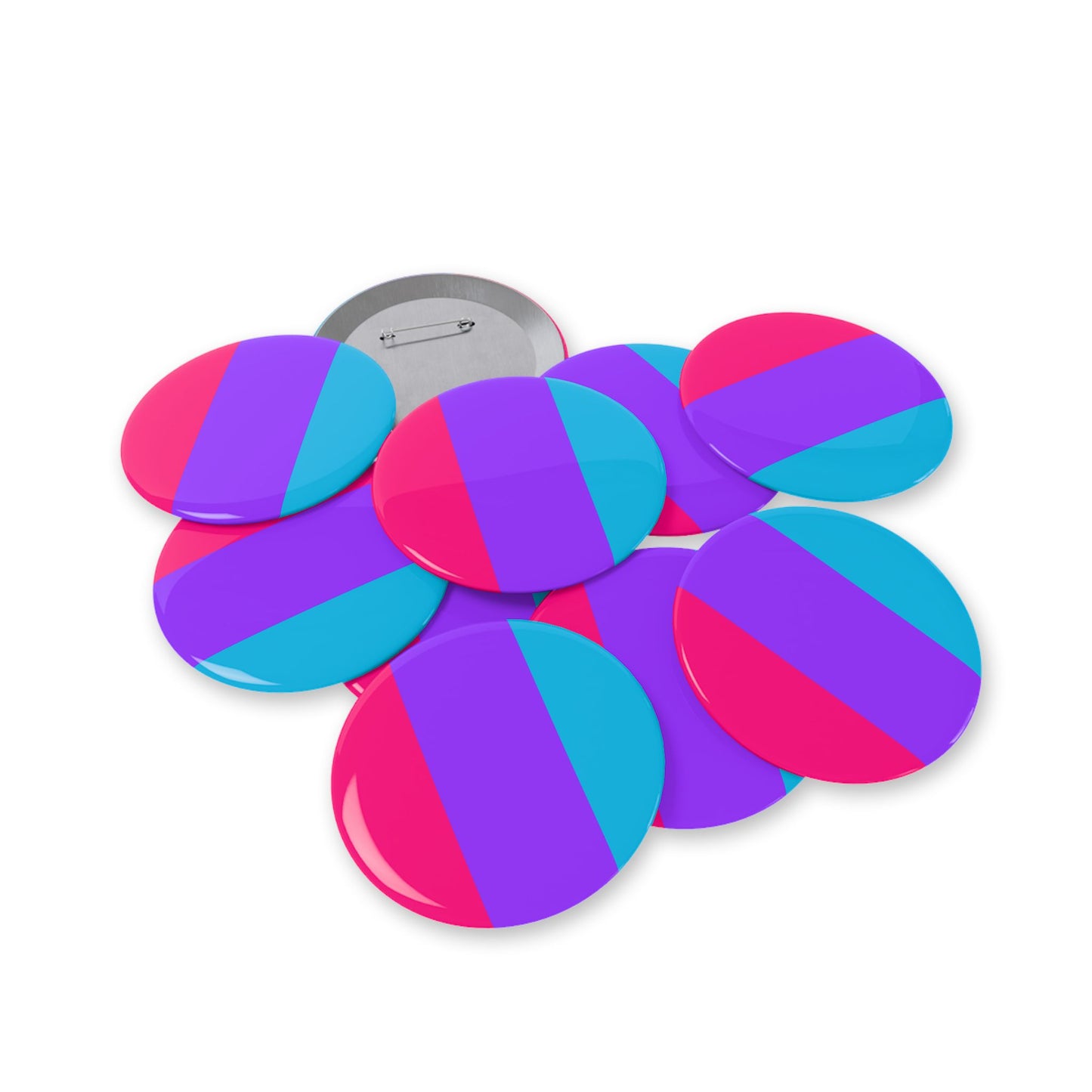Androgyne Pride Flag Round Pins - Multiple Sizes