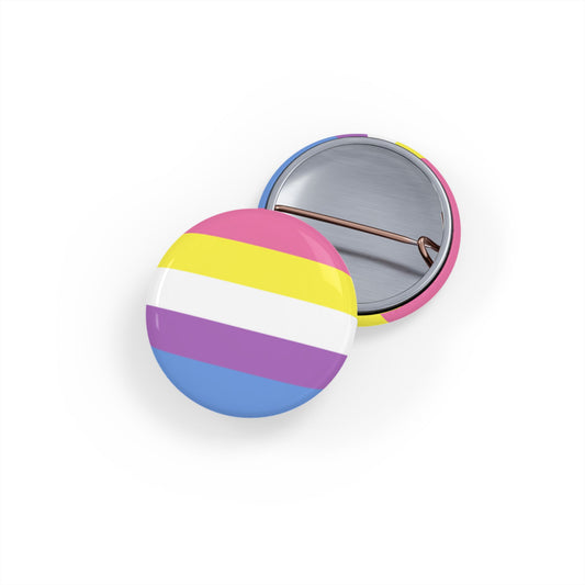 Bigender Pride Flag Round Pins - Multiple Sizes
