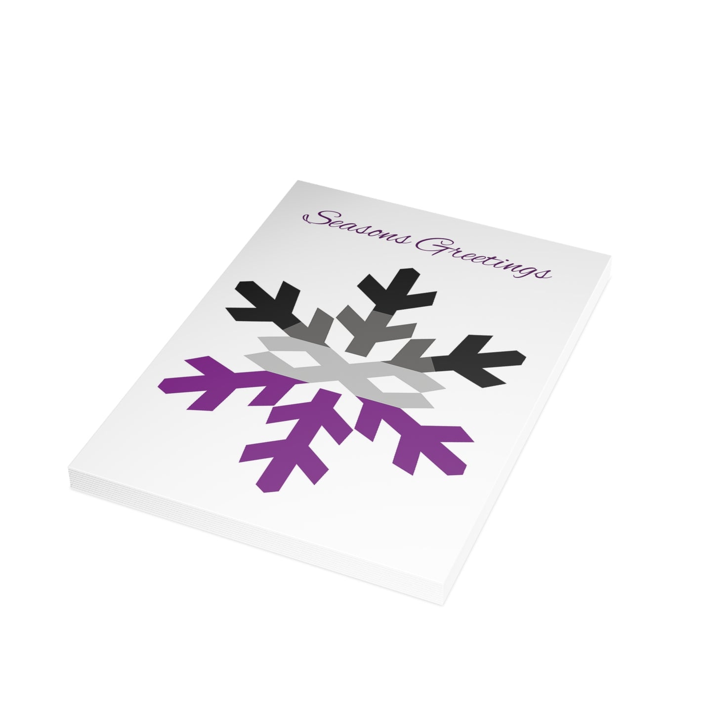 Asexual Pride Flag Snowflake Greeting Cards