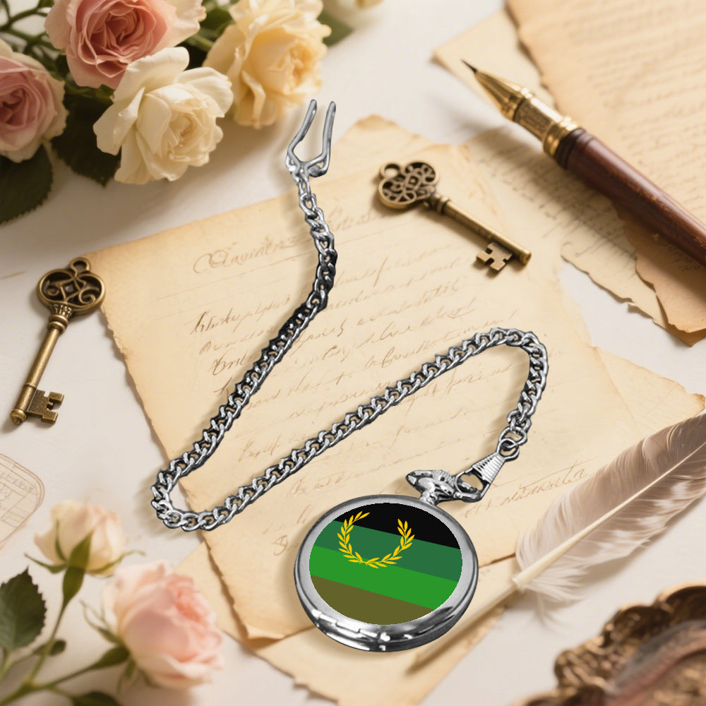 Military Fetish Pride Flag Round Pocket Watch