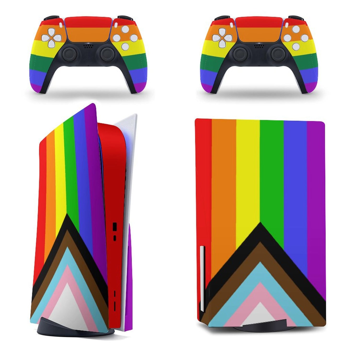 Progress Pride Flag PS5 Game Console Sticker (Optical Drive Version)