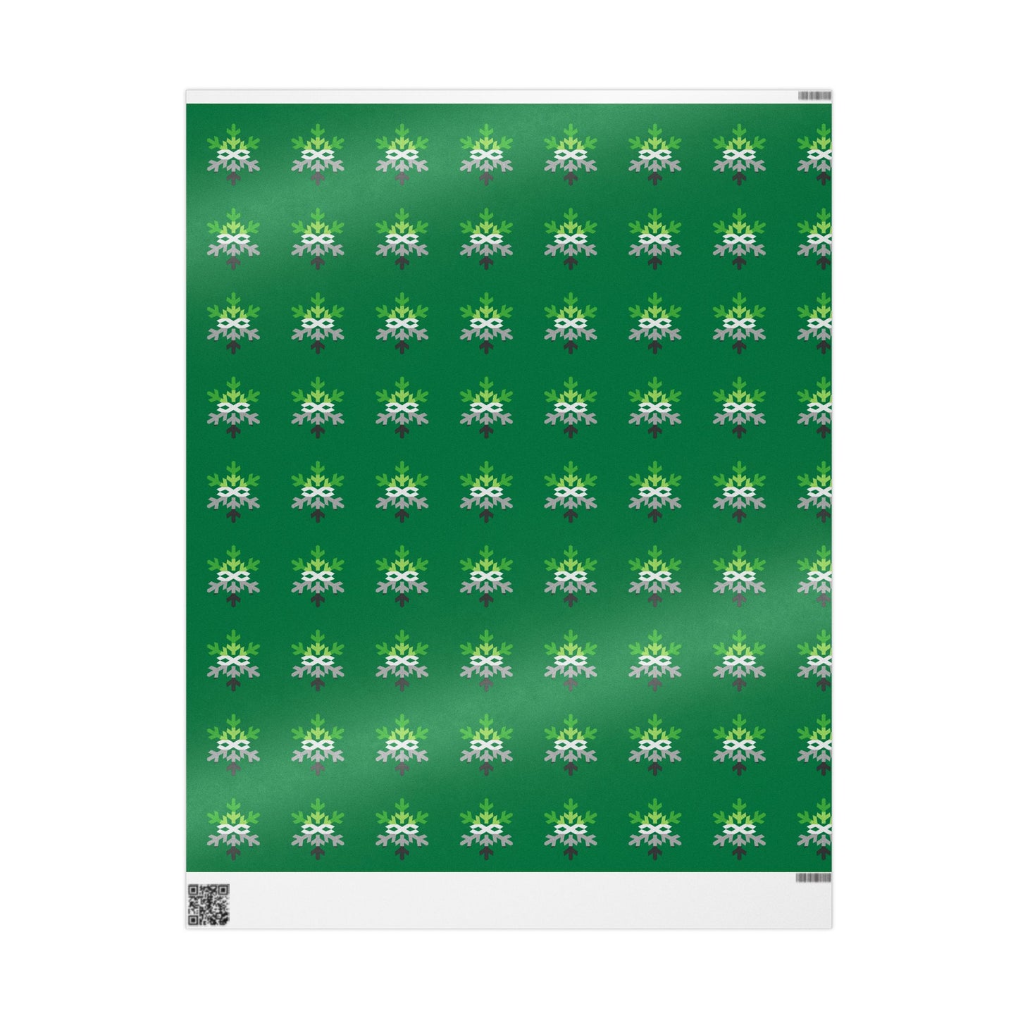 Aromantic Pride Flag Snowflake Wrapping Paper - Multiple Sizes/Finishes